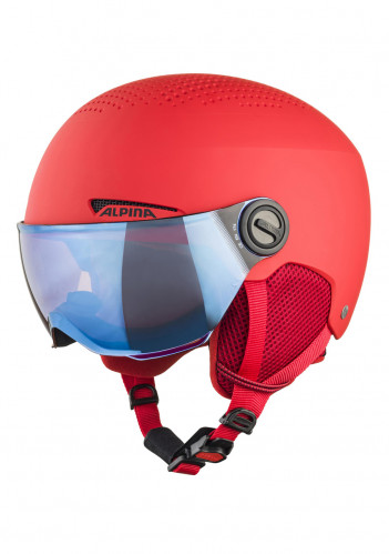 Dětská lyžařská helma ALPINA ZUPO VISOR,A9229.60 RED MATT